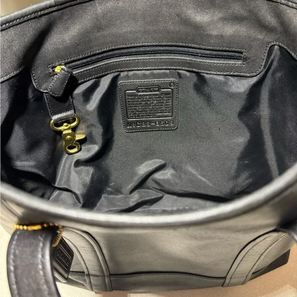 Vintage Coach Black Leather Tote Bag - Picture 5 of 9